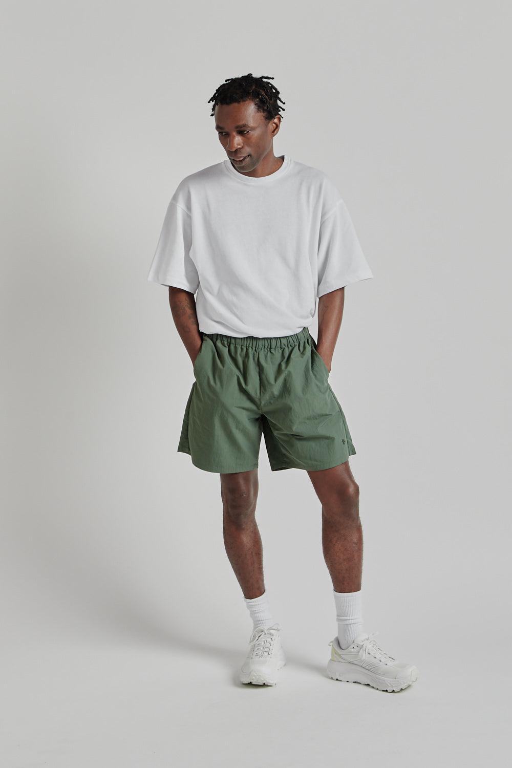 Goldwin SS25 Nylon Shorts Urban Green 07