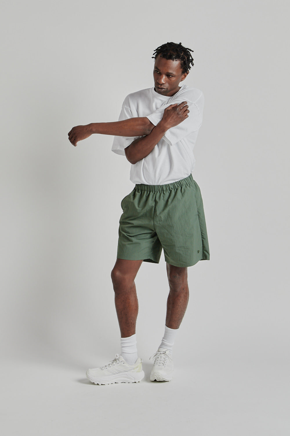 Goldwin SS25 Nylon Shorts Urban Green 08