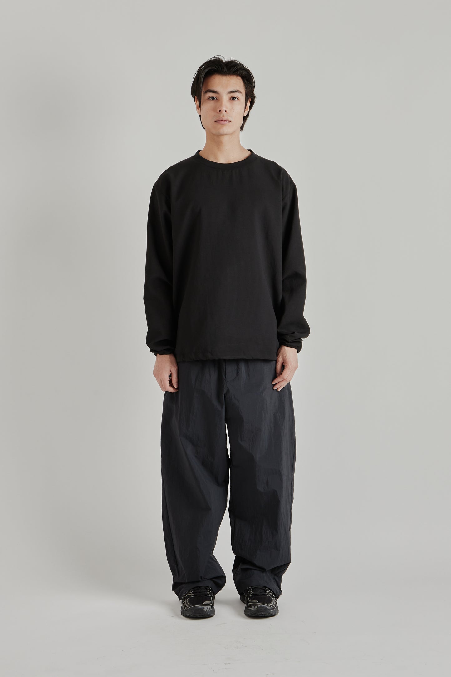 Goldwin SS26 Air Impression Ventris Shirring Pullover Black1783