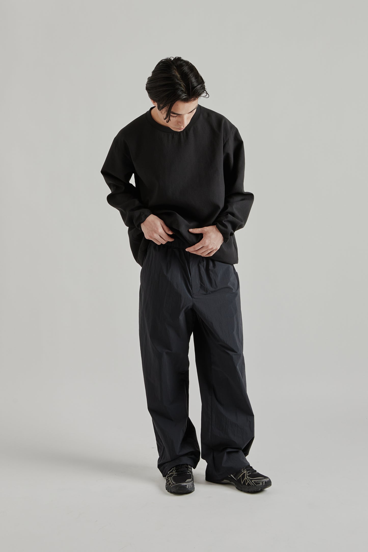Goldwin SS26 Air Impression Ventris Shirring Pullover Black1800