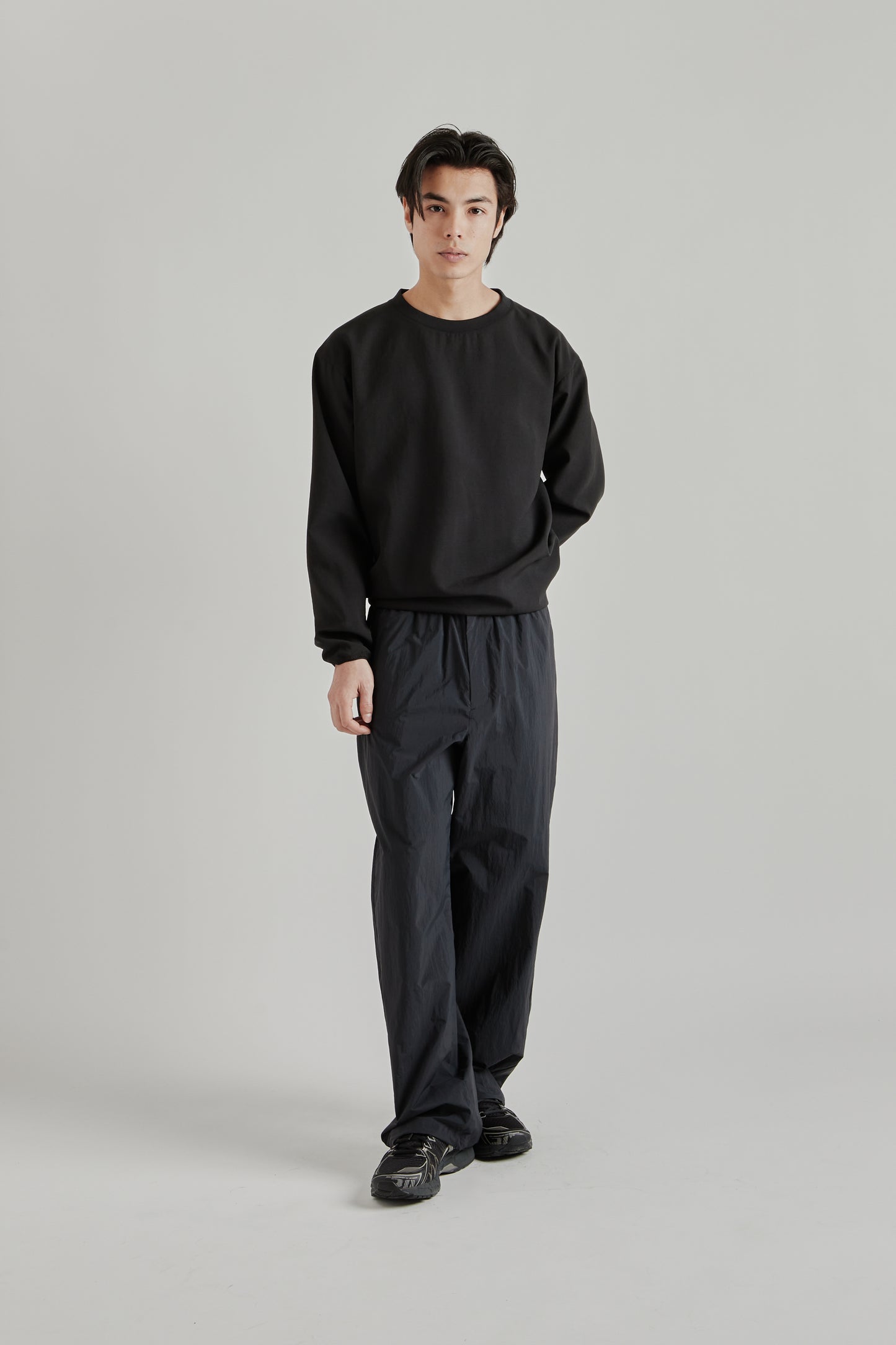 Goldwin SS26 Air Impression Ventris Shirring Pullover Black1805