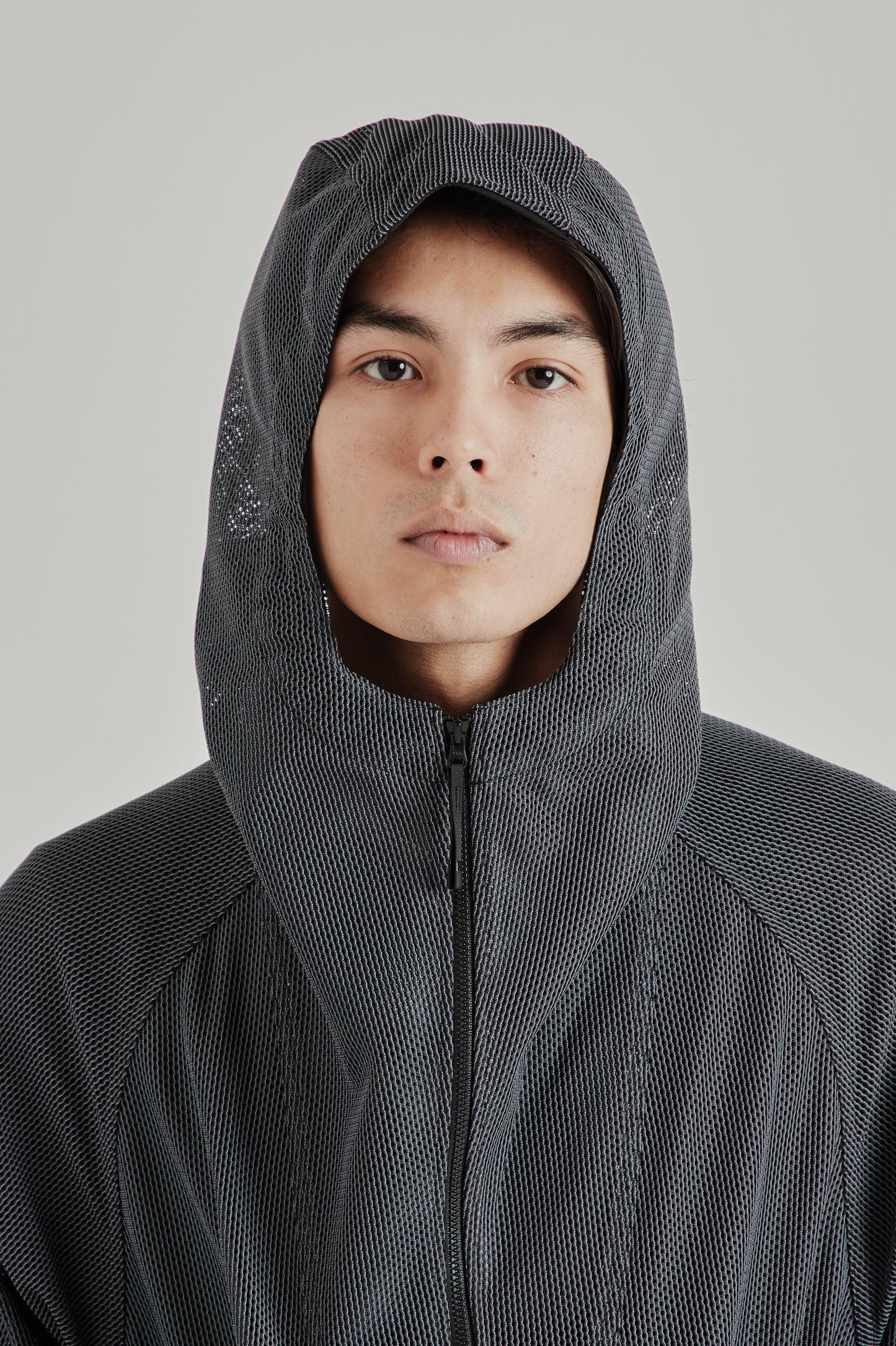 Goldwin SS26 Tonalith Mesh Hooded Jacket Black1944
