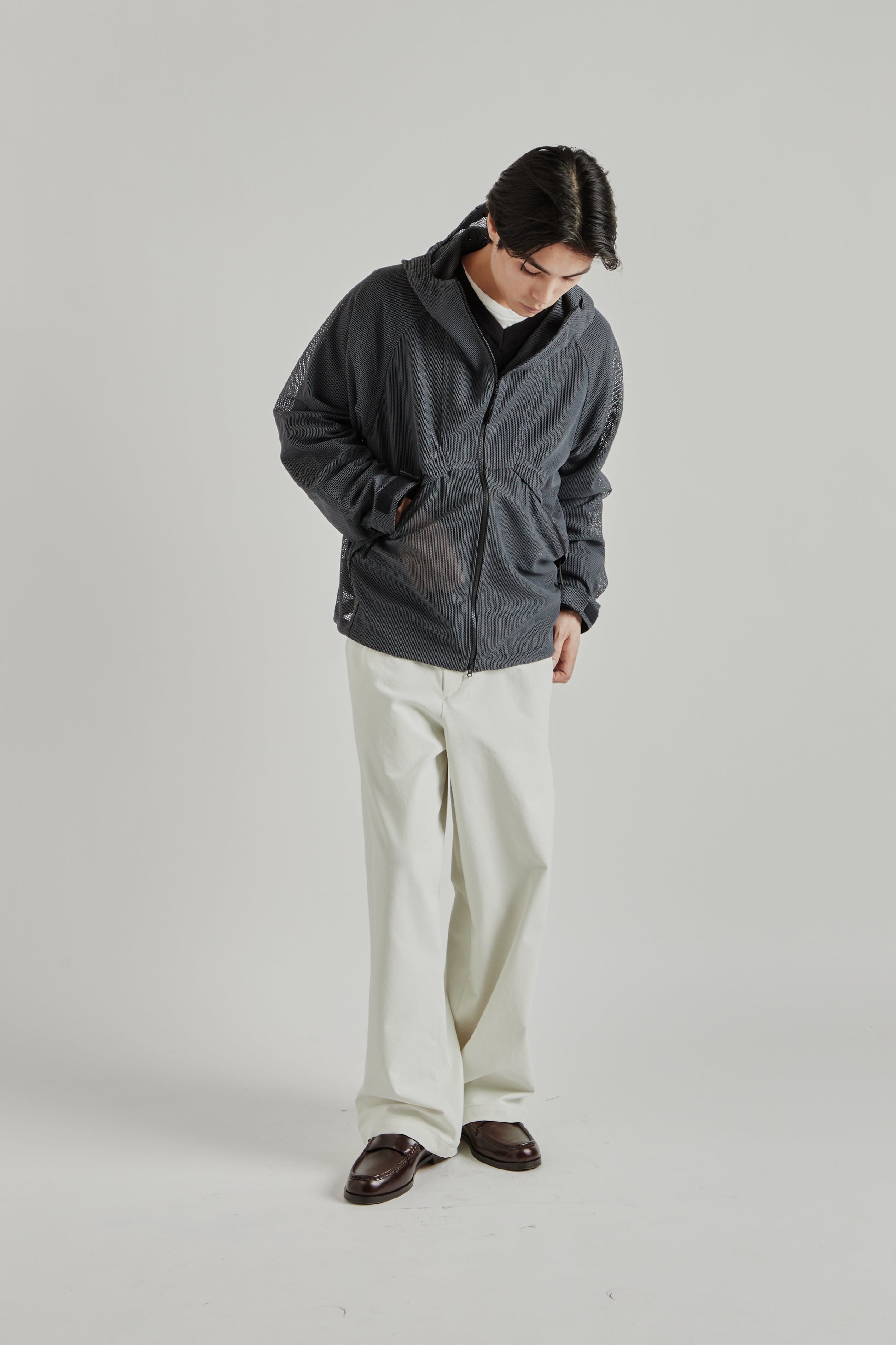 Goldwin SS26 Tonalith Mesh Hooded Jacket Black1957