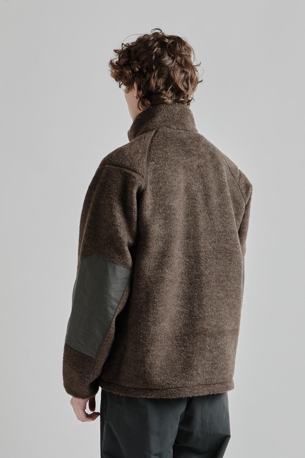 Goldwin Wool Boa Fleece Full Zip Jacket Mix Brown Wallace