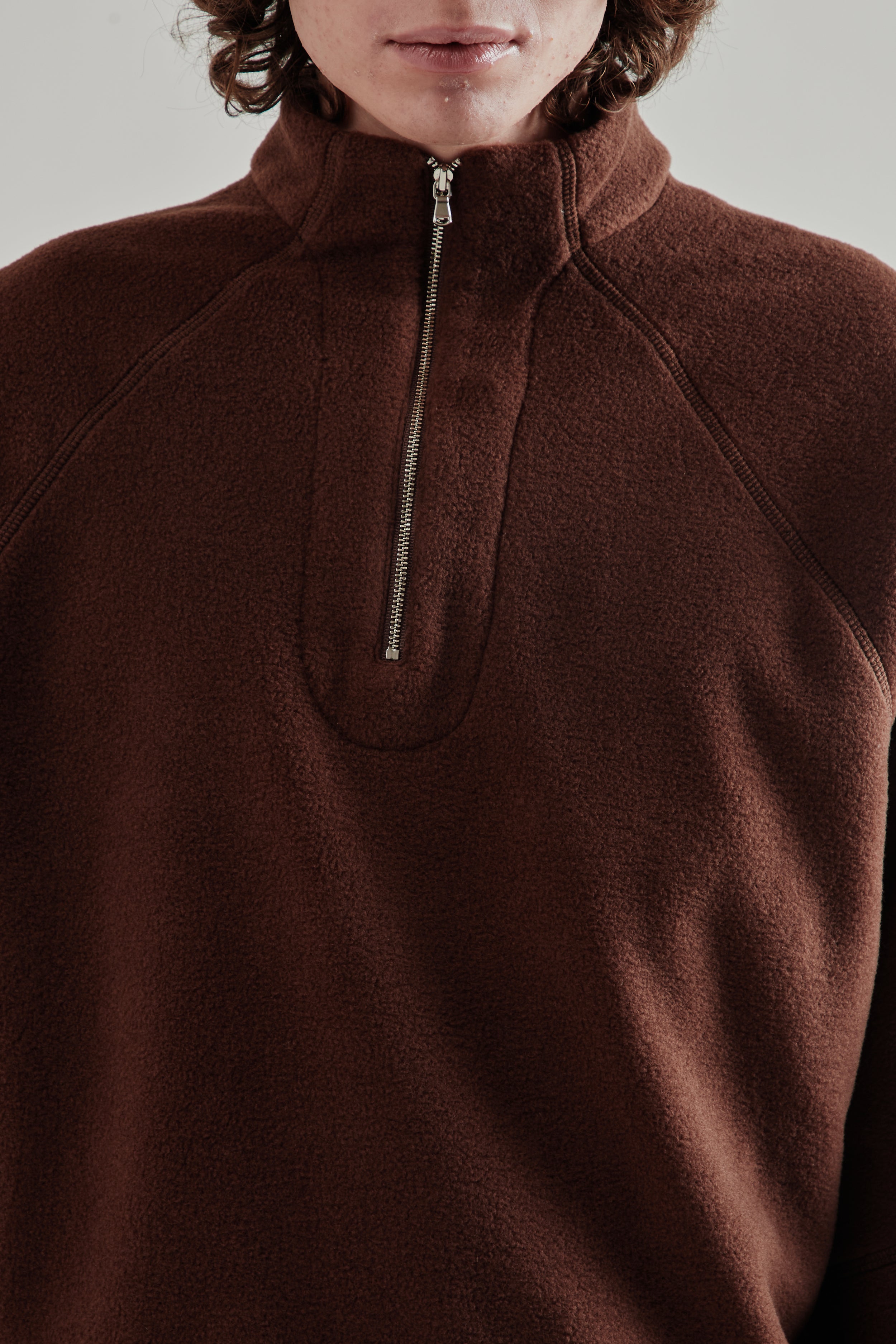 トップス Shinya Official Lacus brown grege wool Greg Laboratory Technical Series Q-Zip - Brown | Wallace