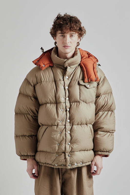 Is-Ness X NANGA Hooded Down Puffer Jacket Beige 02