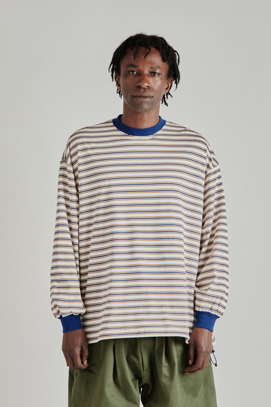 Is-ness FW26 Balloon Border Longsleeve T-shirt BlueWine0088