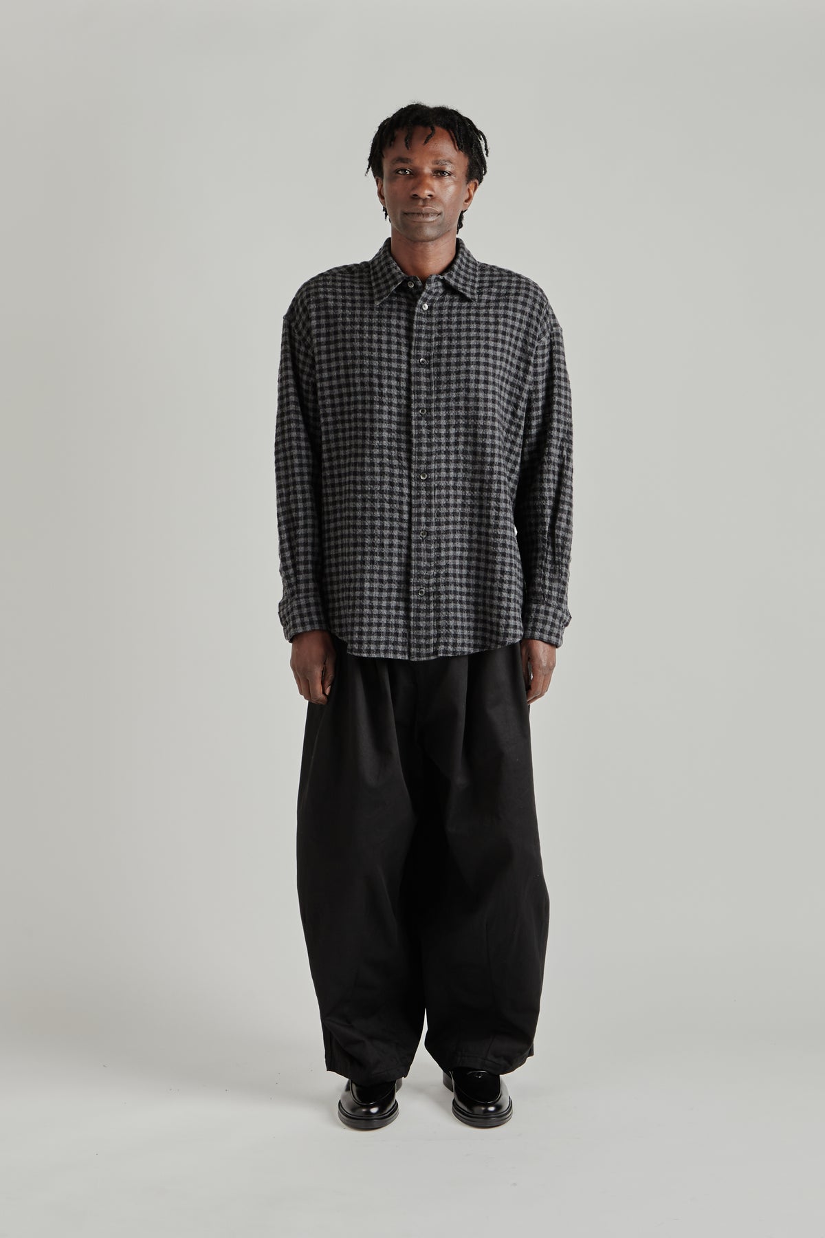 Ripple Check Shirt - Black/Charcoal