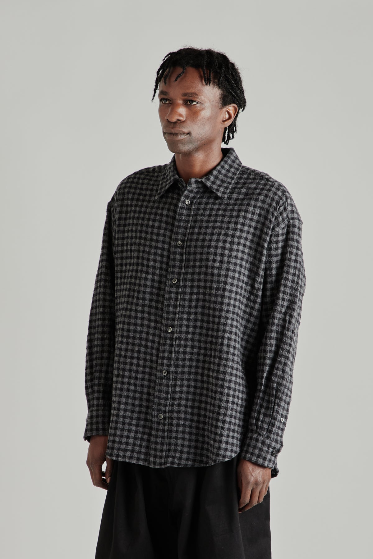Ripple Check Shirt - Black/Charcoal
