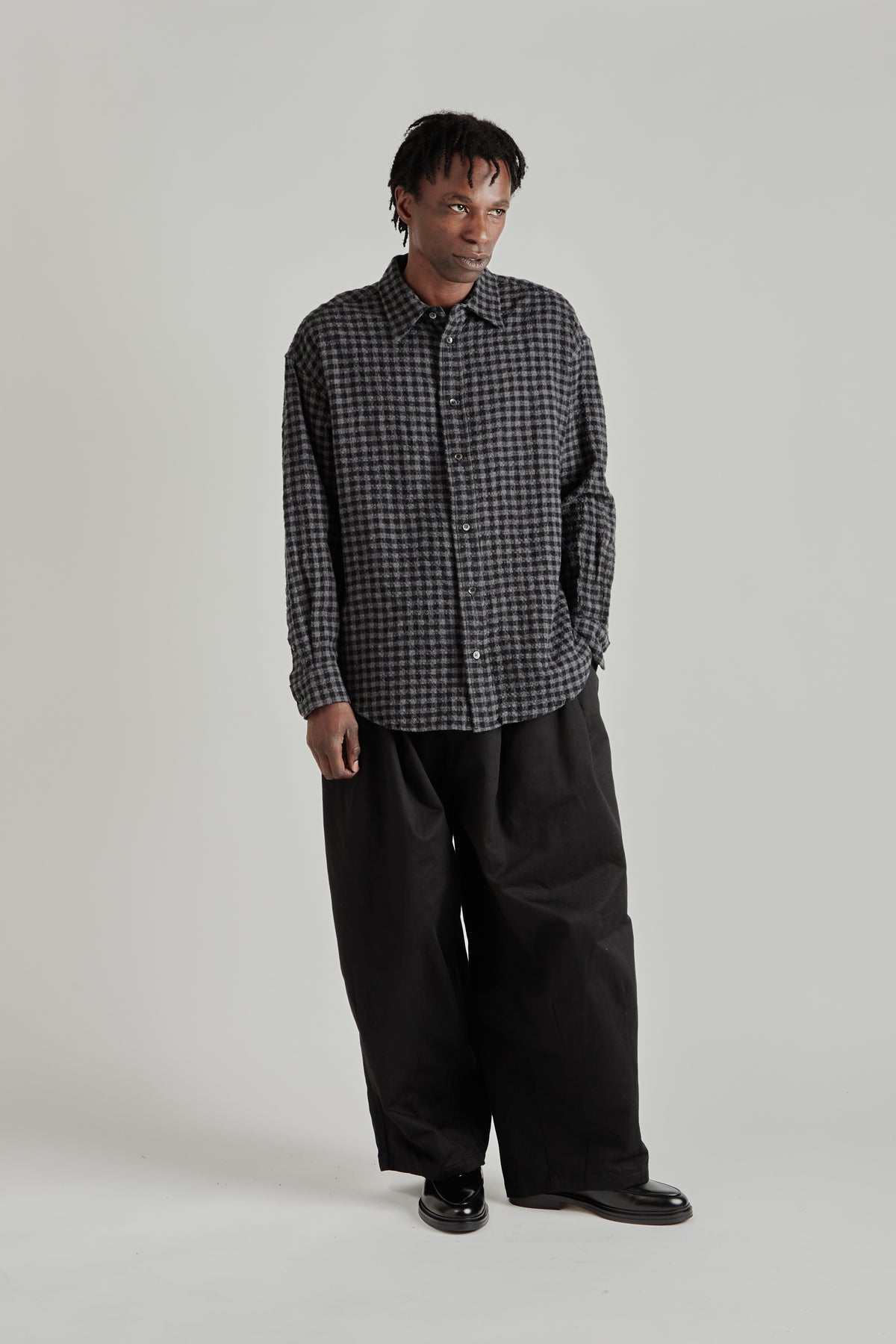 Ripple Check Shirt - Black/Charcoal