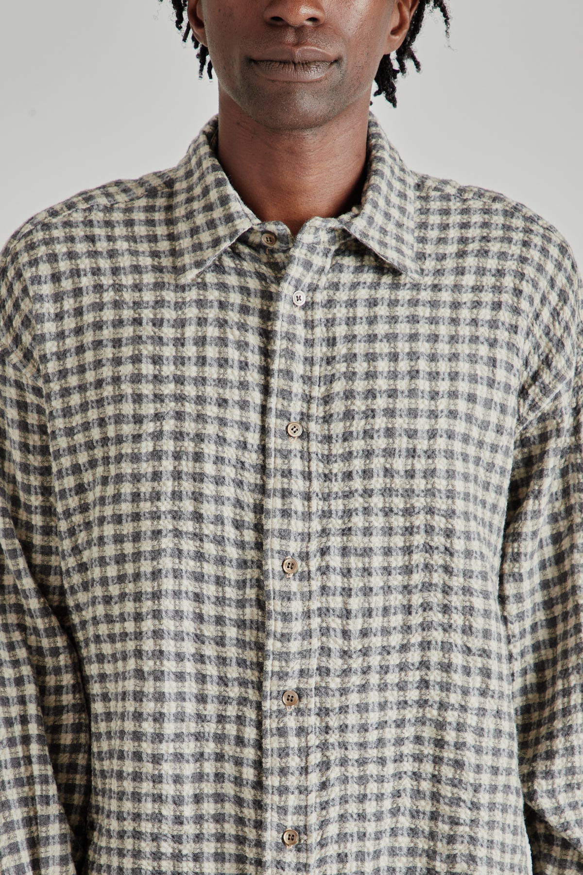 Ripple Check Shirt - Gray/Beige