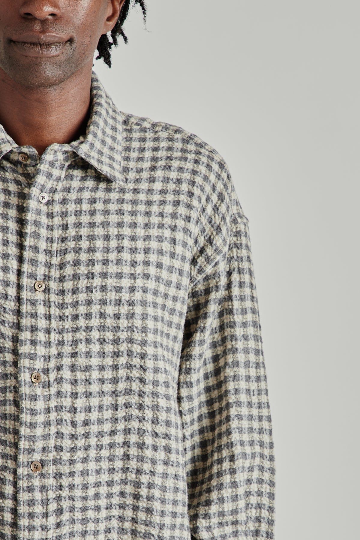 Ripple Check Shirt - Gray/Beige