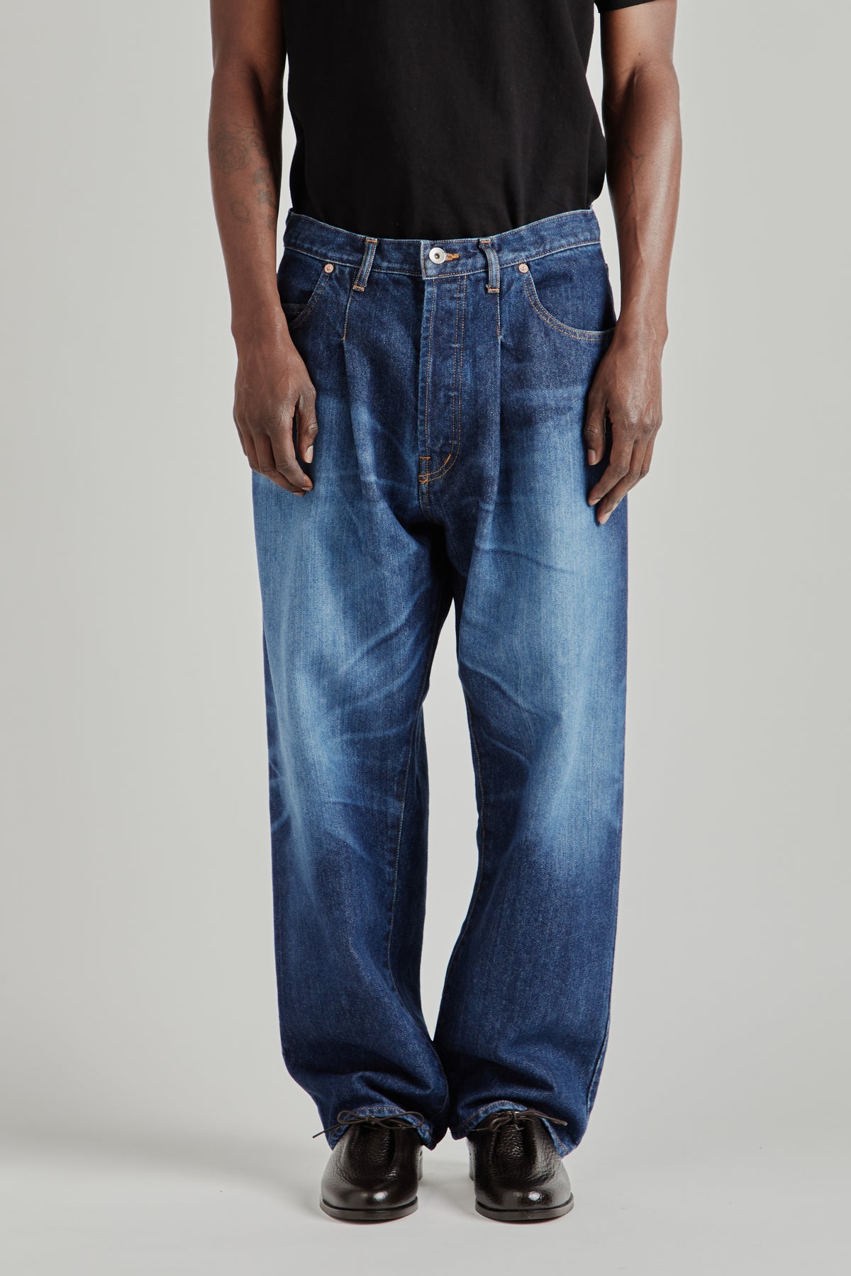 Selvedge 5‑Pocket Enzyme‑Washed Denim Pants - Indigo