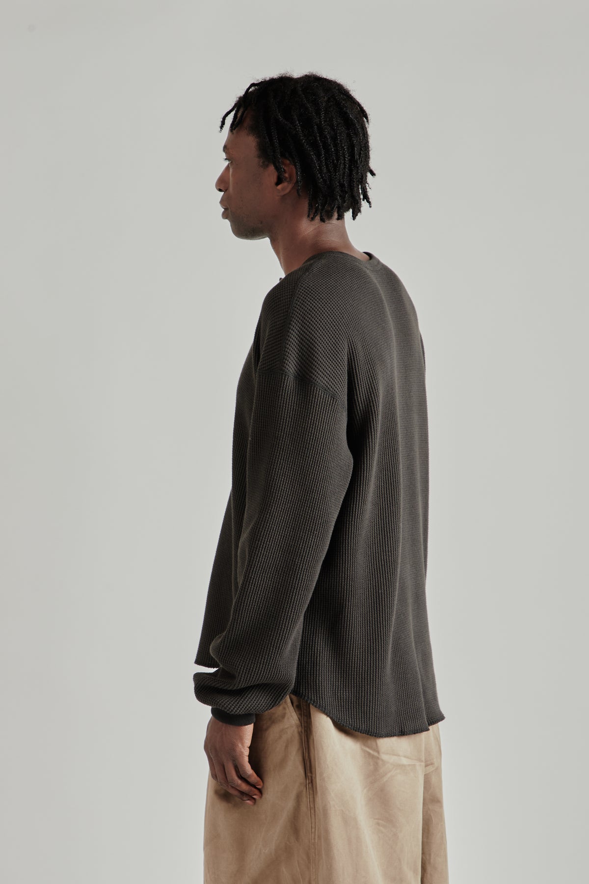 Thermal Henley Long-Sleeve Shirt - Black