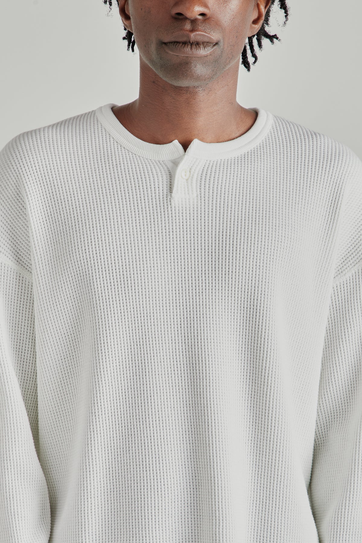 Thermal Henley Long-Sleeve Shirt - White