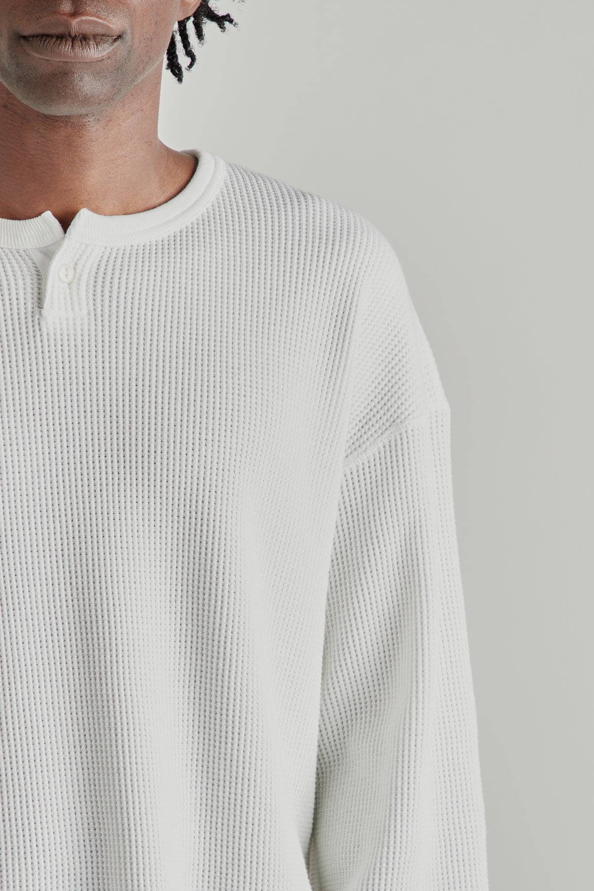 Thermal Henley Long-Sleeve Shirt - White