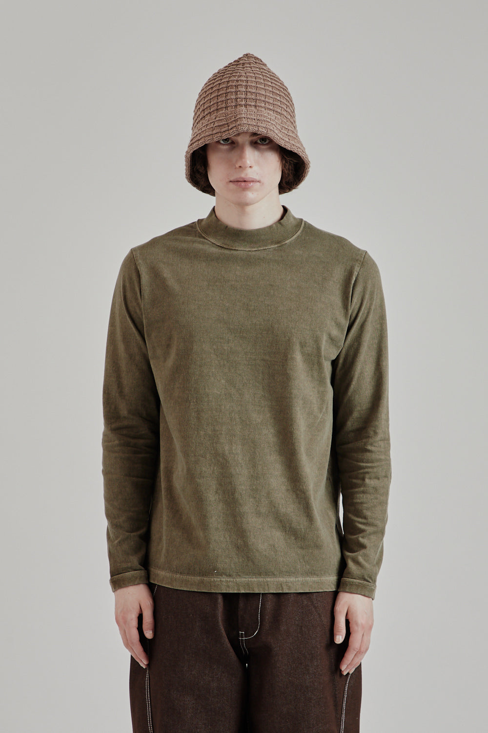 Jackman SS25 Midneck LS Tshirt Fade Sepia 2