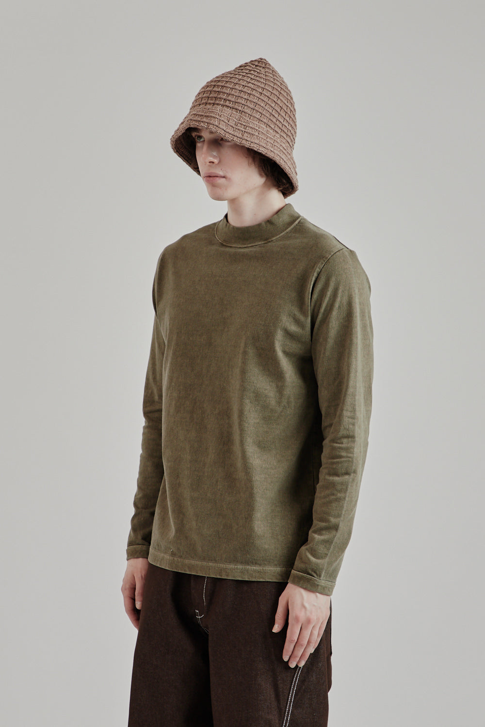Jackman SS25 Midneck LS Tshirt Fade Sepia 3