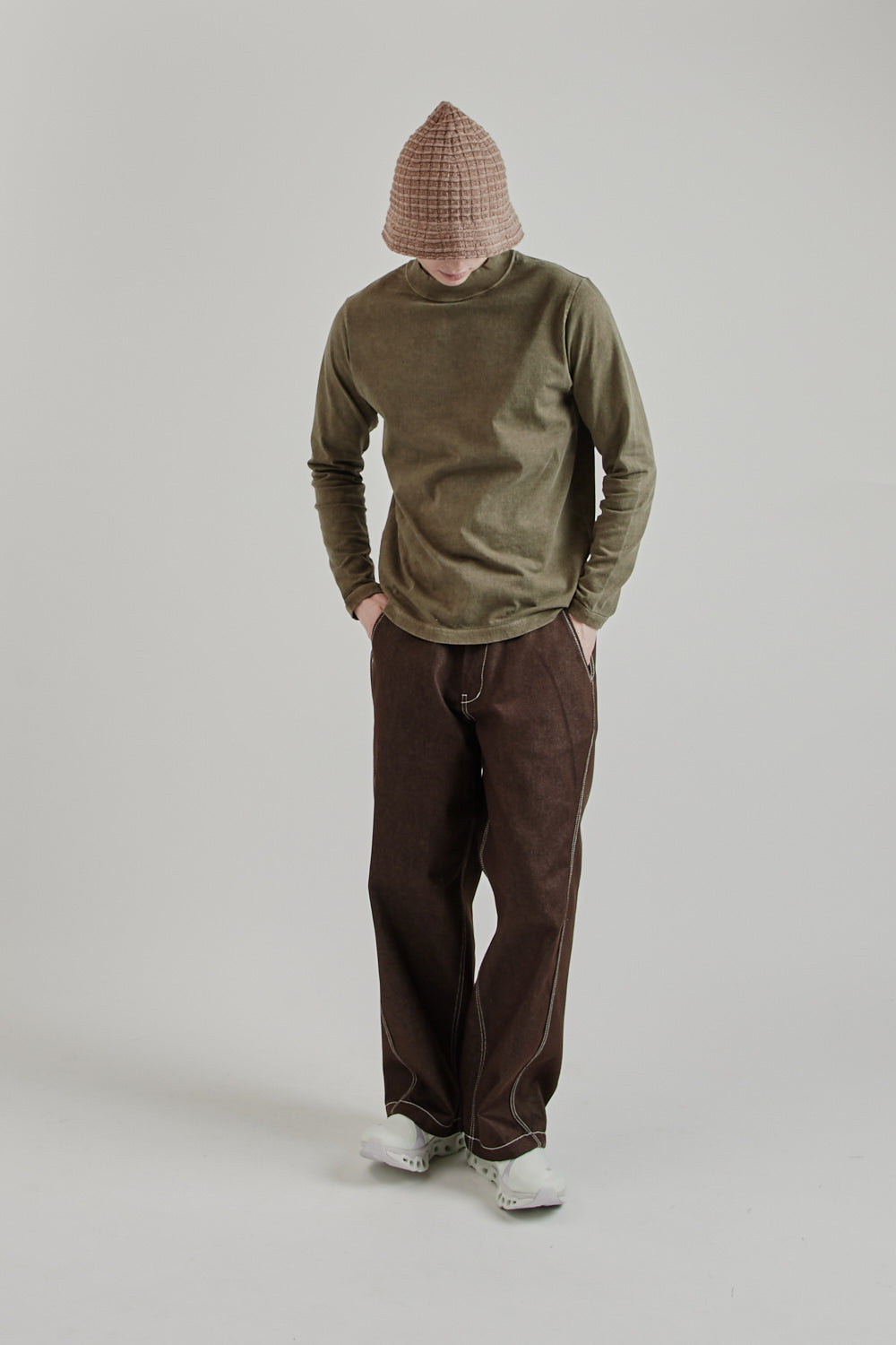 Jackman SS25 Midneck LS Tshirt Fade Sepia 9