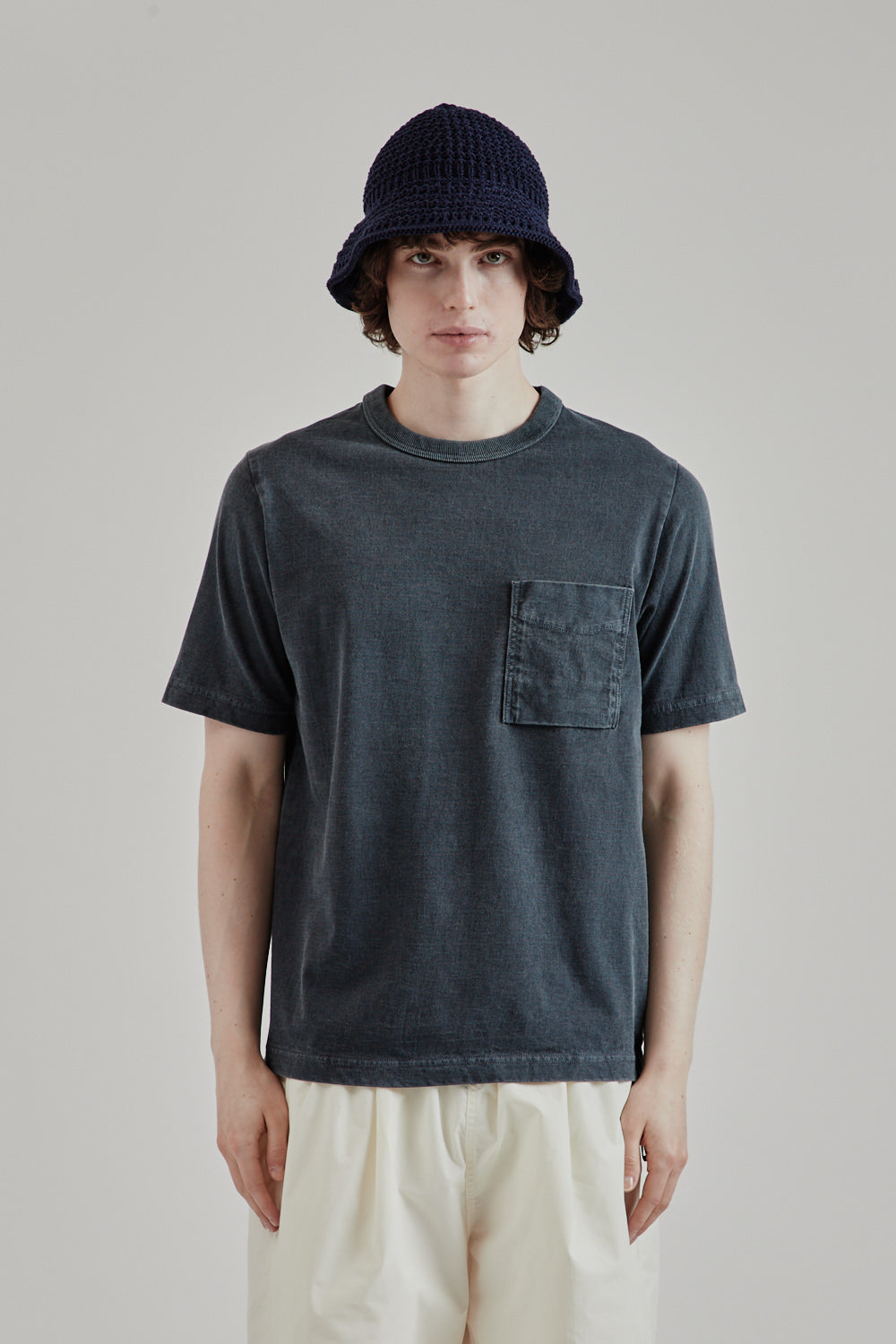 Jackman SS25 Pocket Tshirt Fade Blue Gray 2