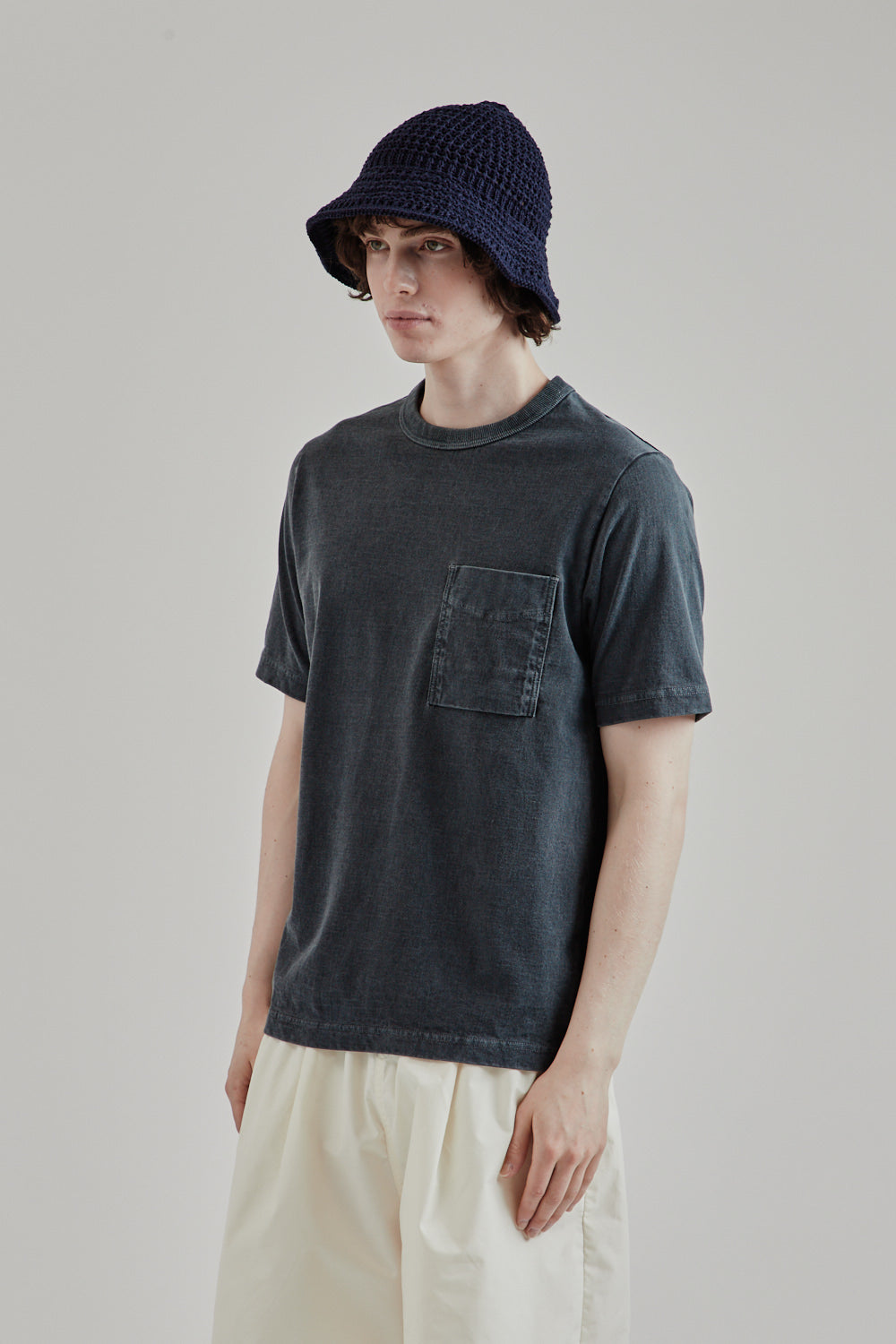 Jackman SS25 Pocket Tshirt Fade Blue Gray 3