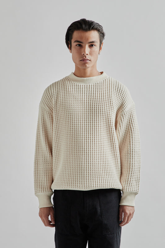 Jackman Waffle Crewneck White 2