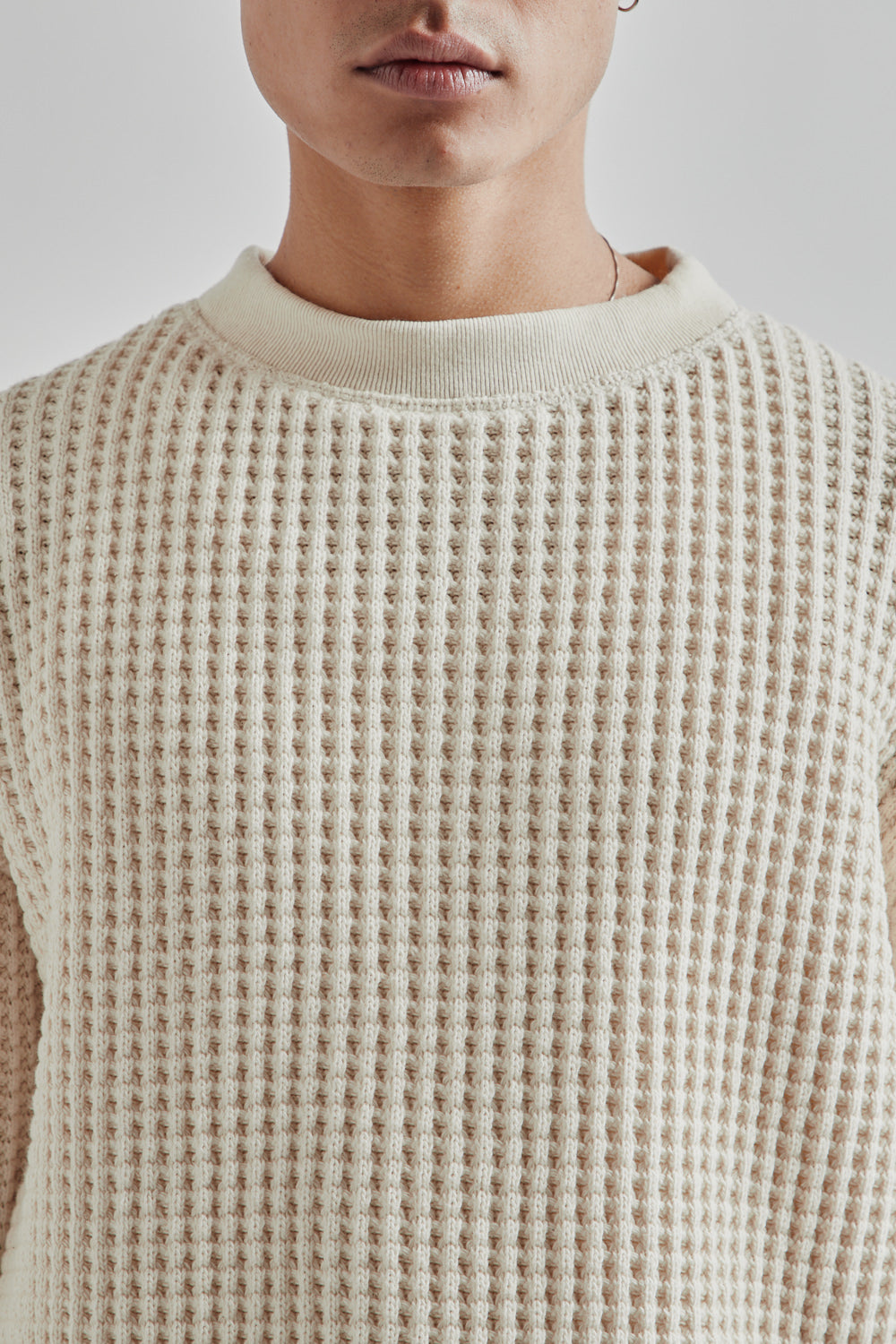 Jackman(ジャックマン) Waffle Crewneck Jackman Waffle Crewneck - White | Wallace Mercantile Shop