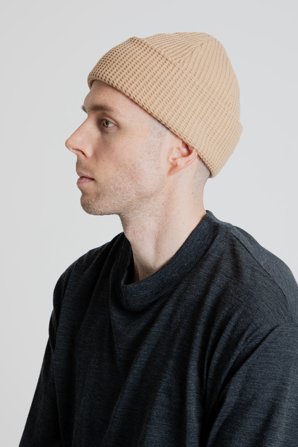 Jackman Waffle Knit Cap in Bisquit