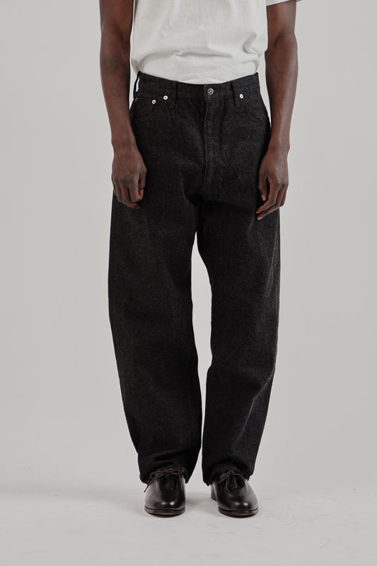 Kaptain Sunshine 5P Zipper Front Denim Pants Black One Wash 2