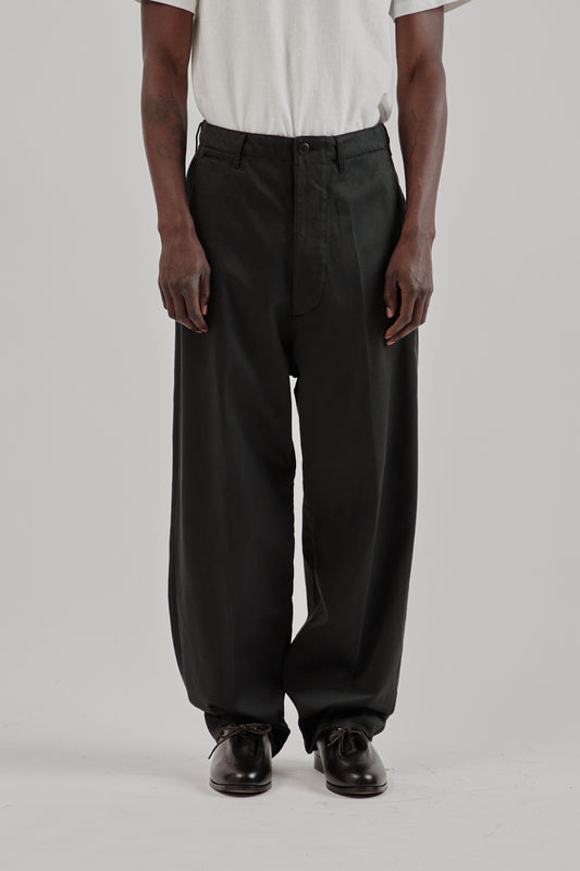 Cotton Drill Wide Military Khakis - Black