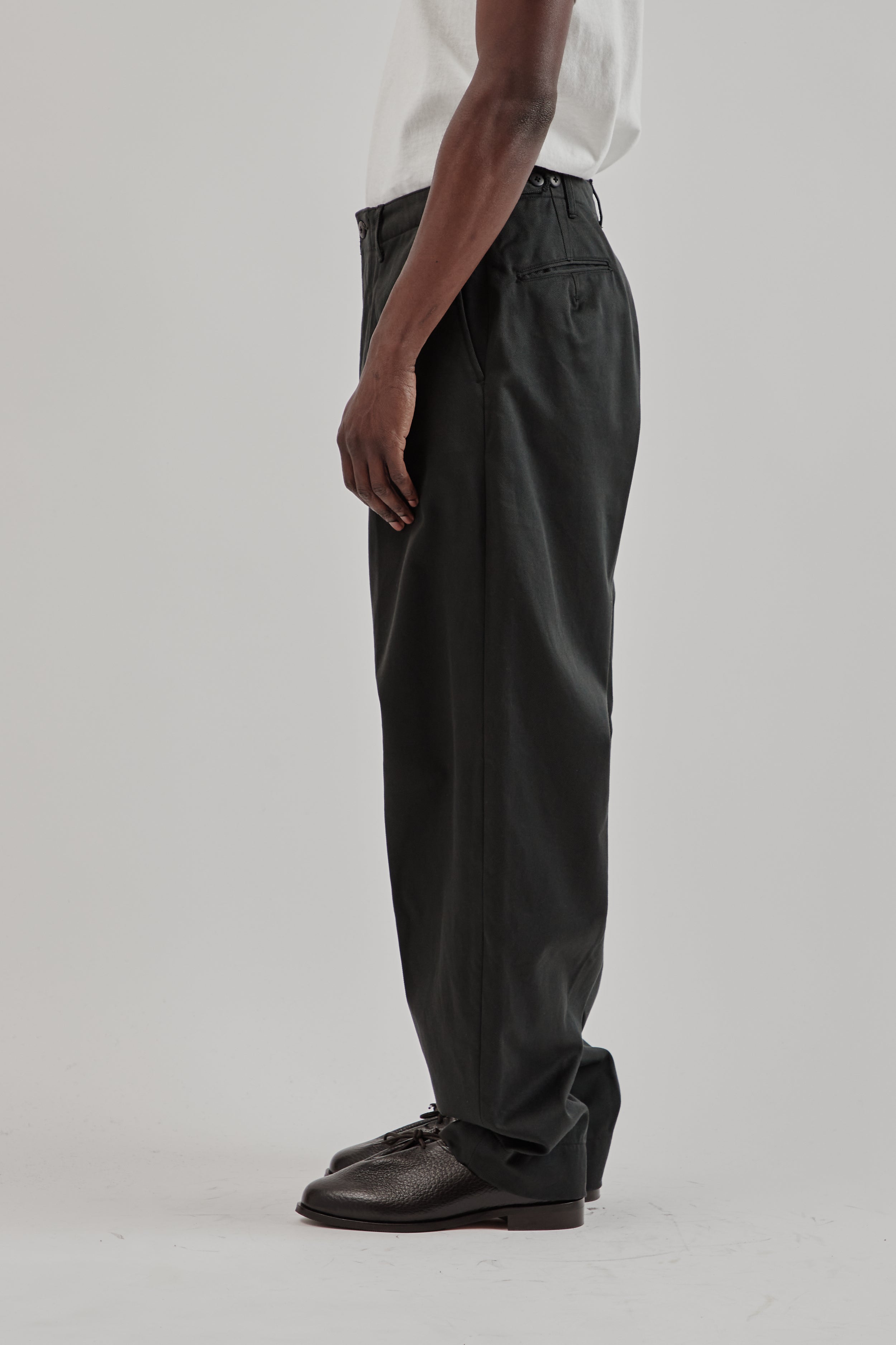 Kaptain Sunshine Cotton Drill Wide Military Khakis - Black