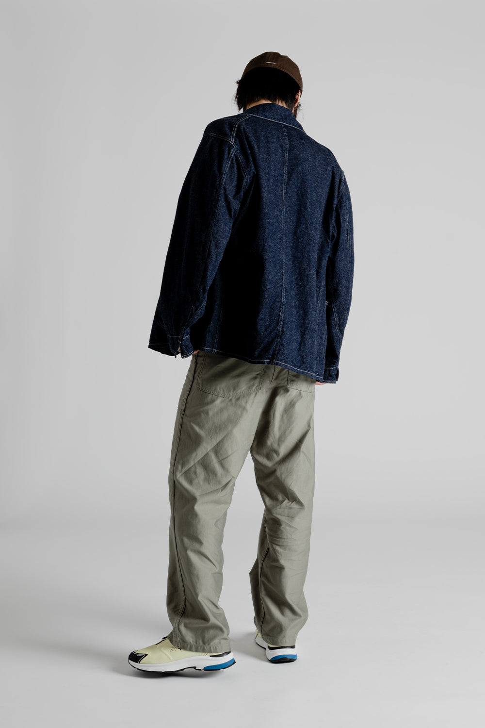 Cotton Linen Denim Coverall Jacket - Indigo