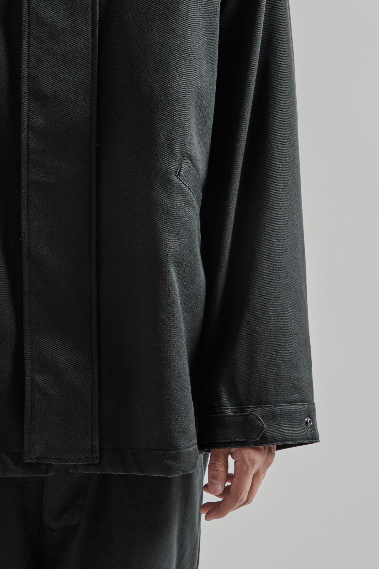 Kaptain Sunshine FW25 Cotton Drill Short Mil Coat Black14