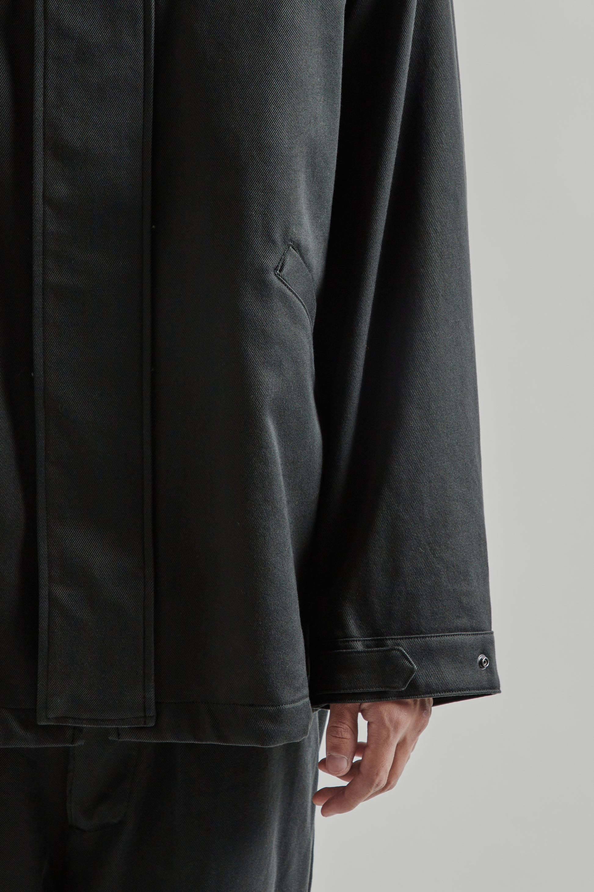 Kaptain Sunshine FW25 Cotton Drill Short Mil Coat Black14