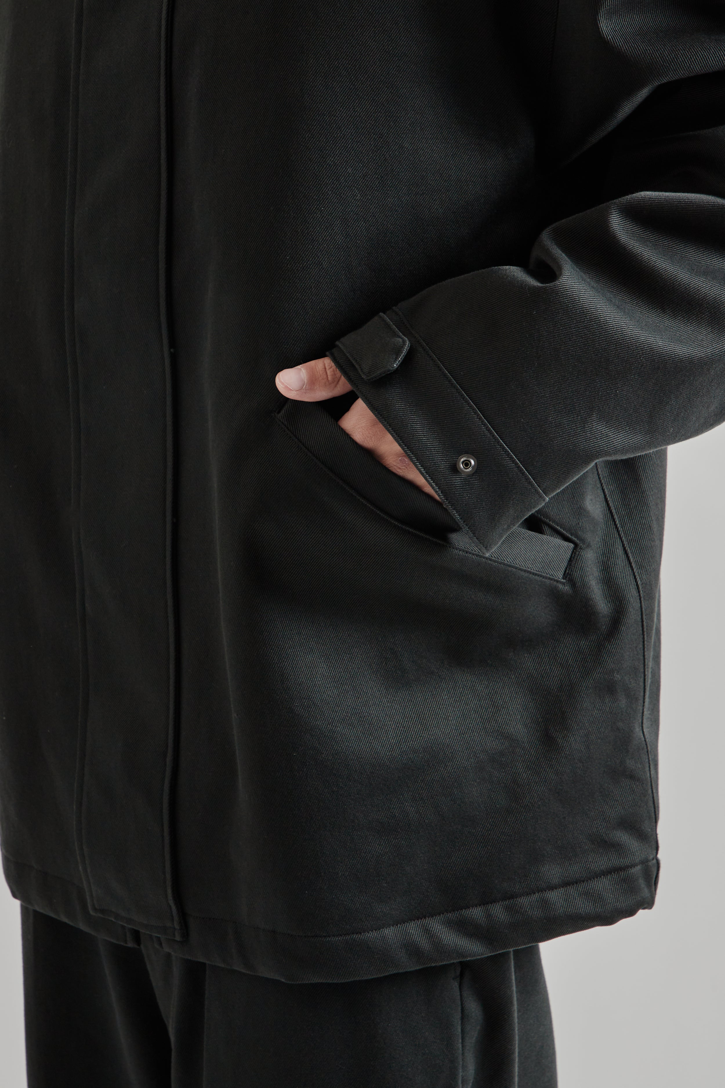 Kaptain Sunshine Cotton Drill Short Mil Coat - Black | Wallace