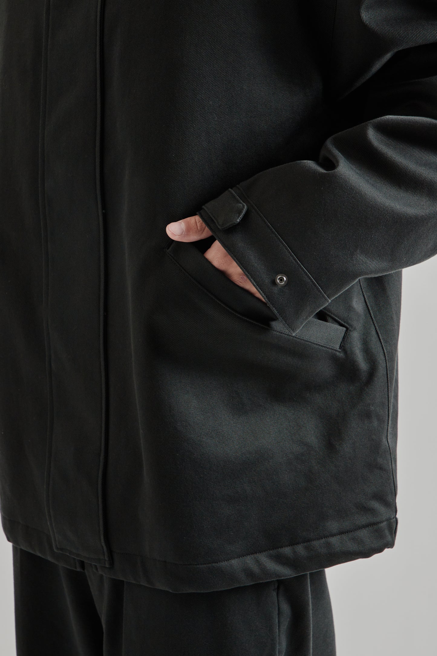 Kaptain Sunshine FW25 Cotton Drill Short Mil Coat Black15