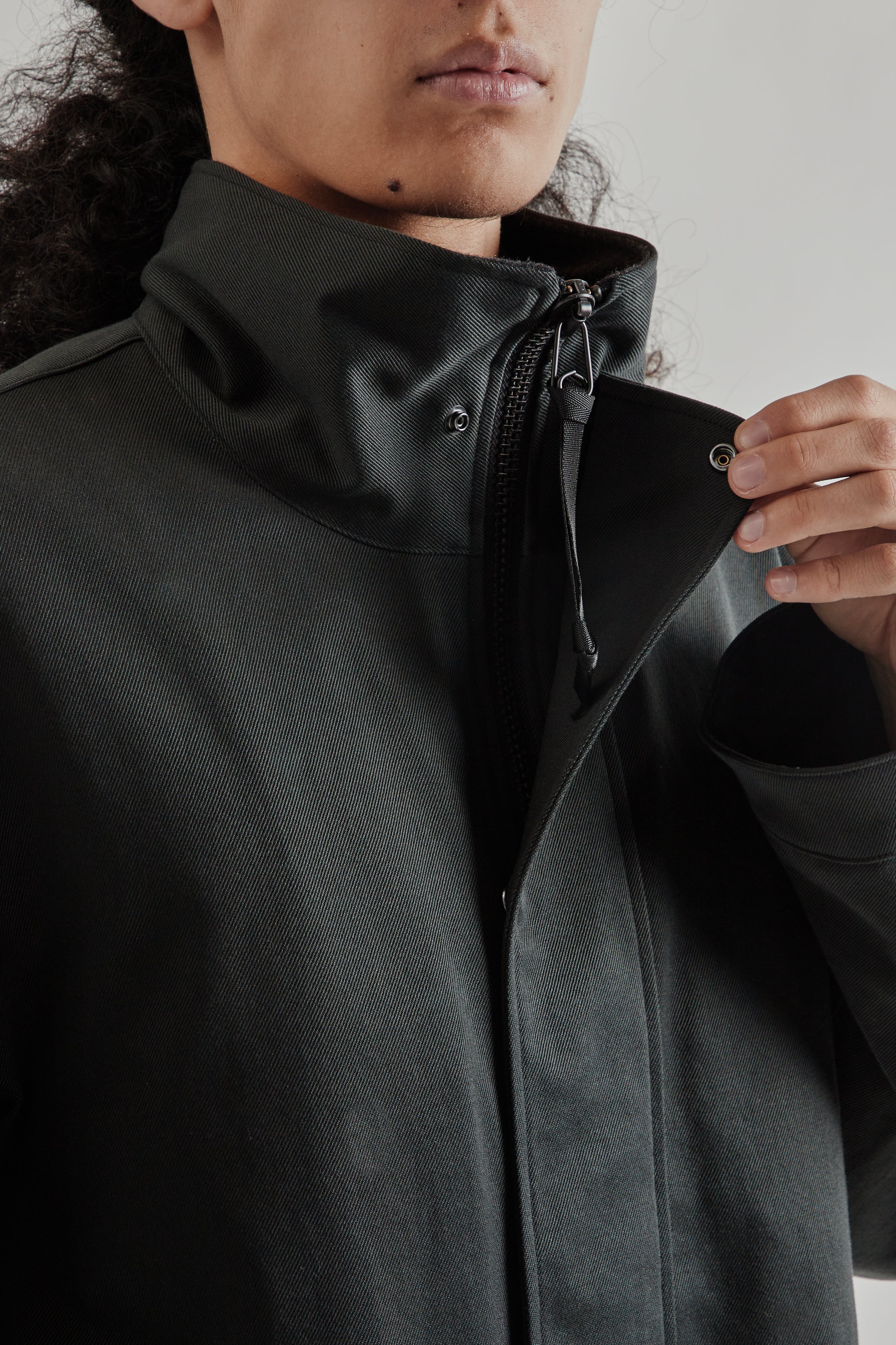 Kaptain Sunshine Cotton Drill Short Mil Coat - Black | Wallace