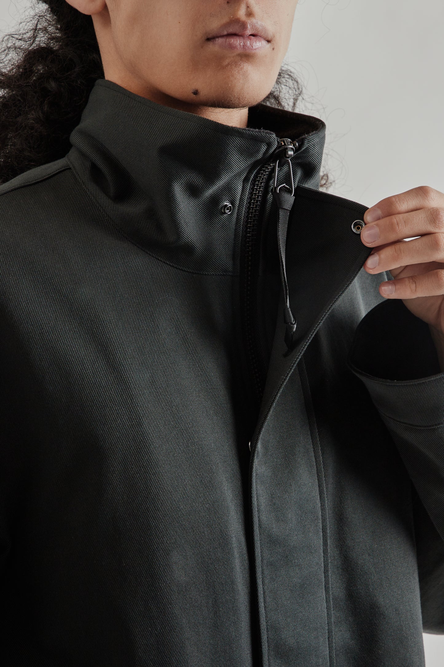 Kaptain Sunshine FW25 Cotton Drill Short Mil Coat Black17
