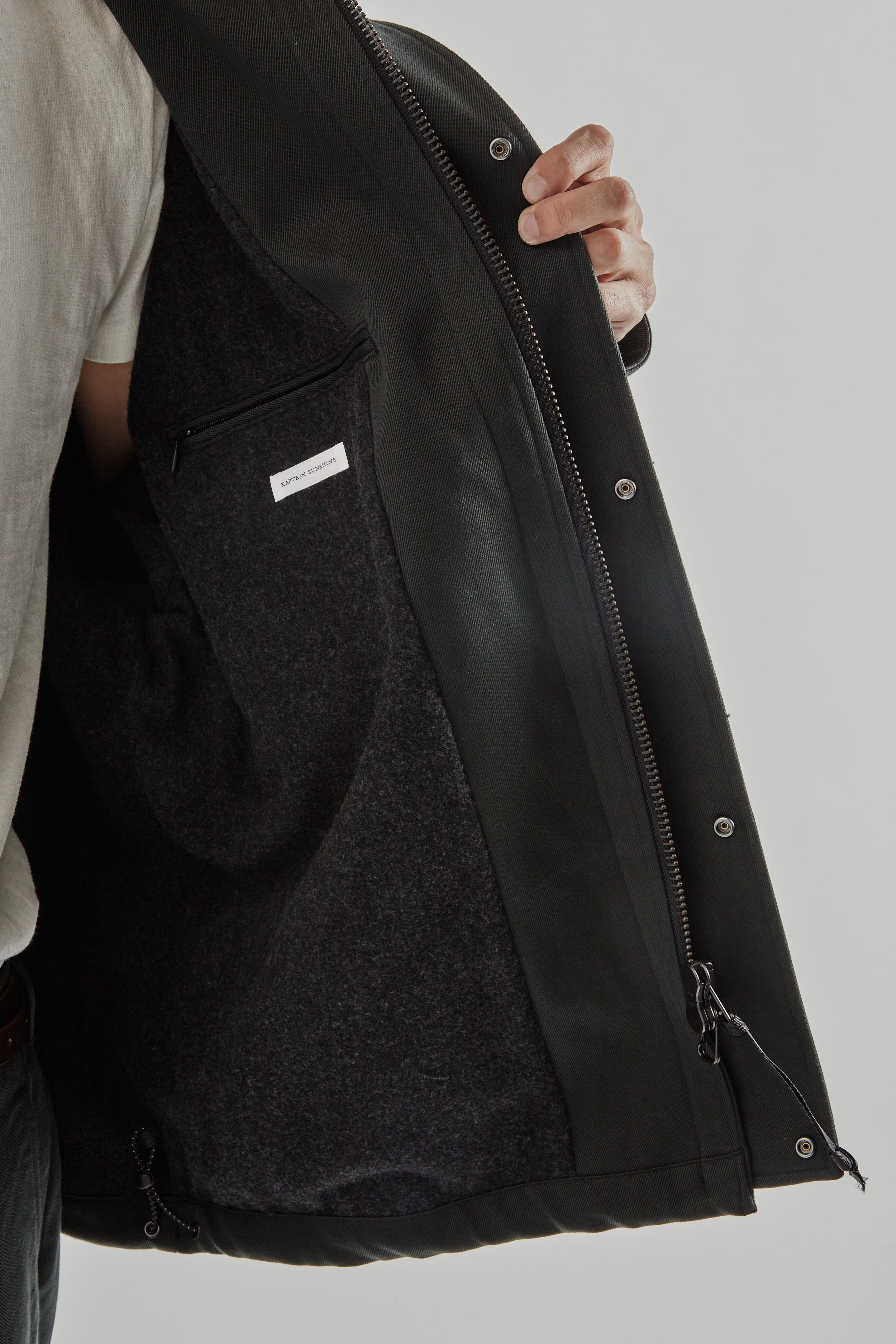 Kaptain Sunshine Cotton Drill Short Mil Coat - Black | Wallace