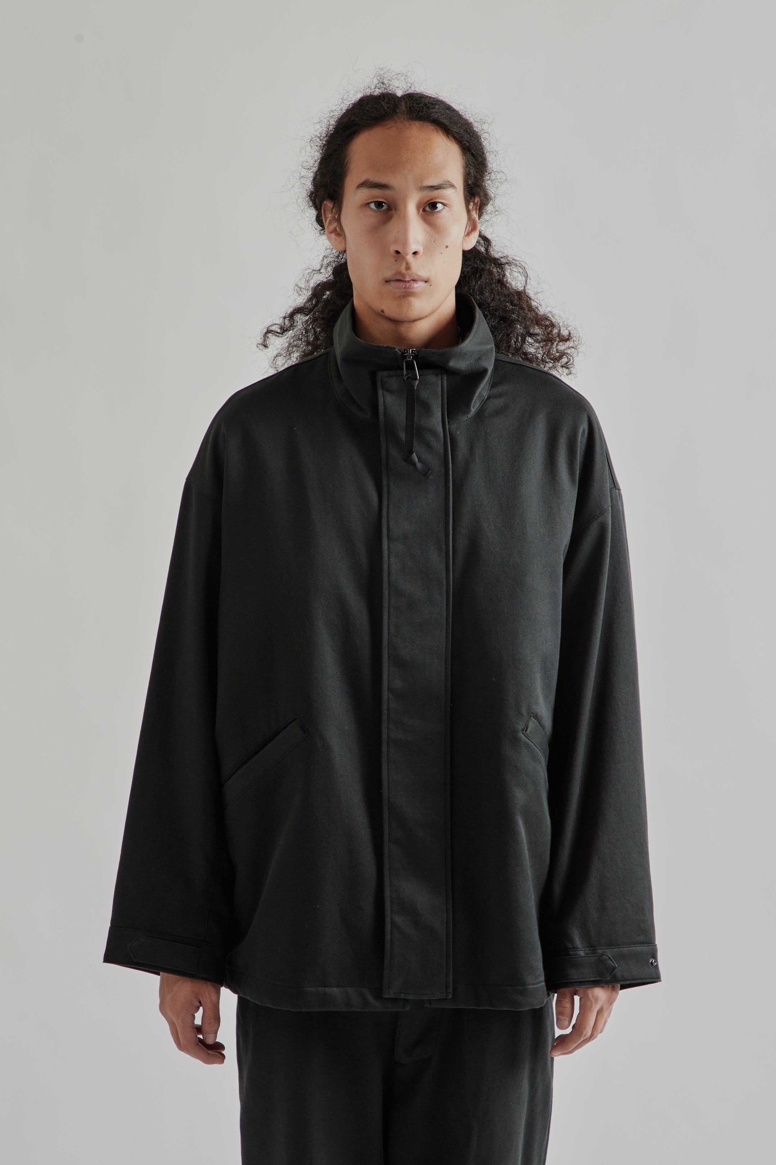 Kaptain Sunshine Cotton Drill Short Mil Coat - Black | Wallace