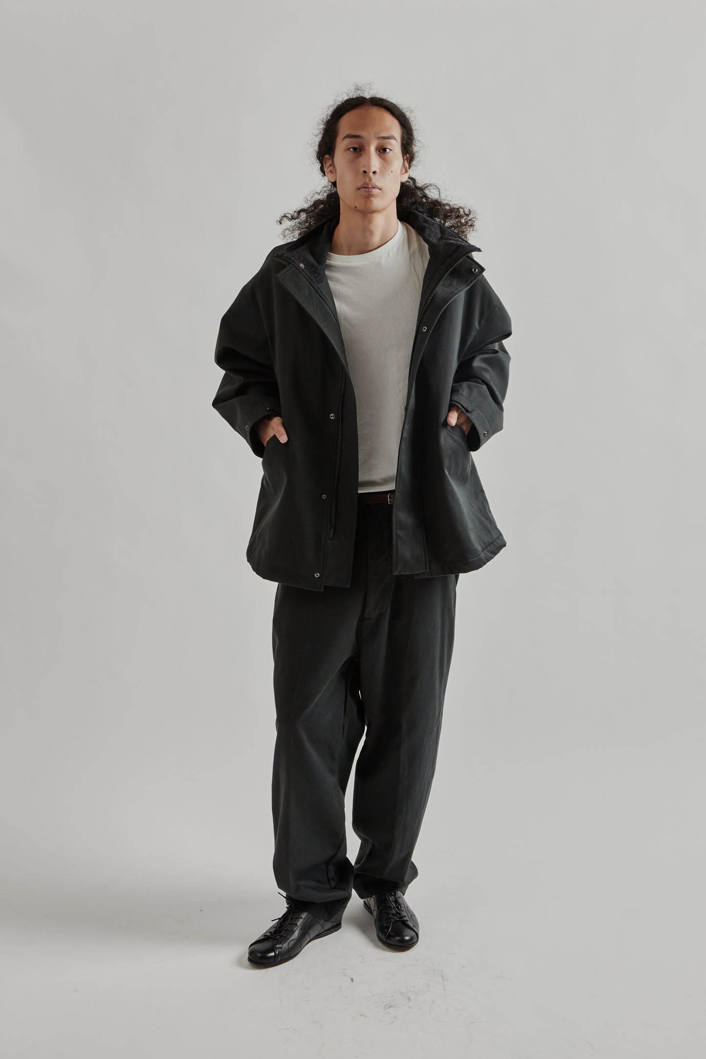 Kaptain Sunshine FW25 Cotton Drill Short Mil Coat Black20