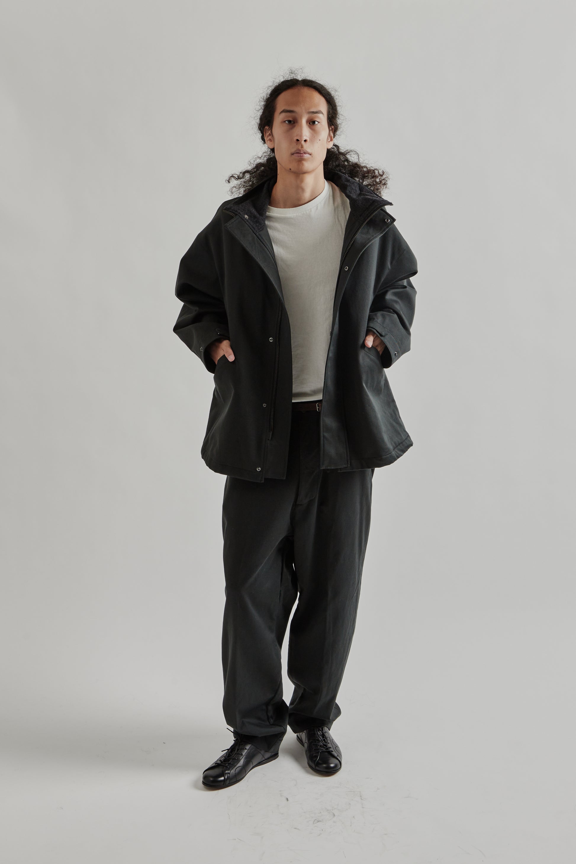 Kaptain Sunshine FW25 Cotton Drill Short Mil Coat Black20