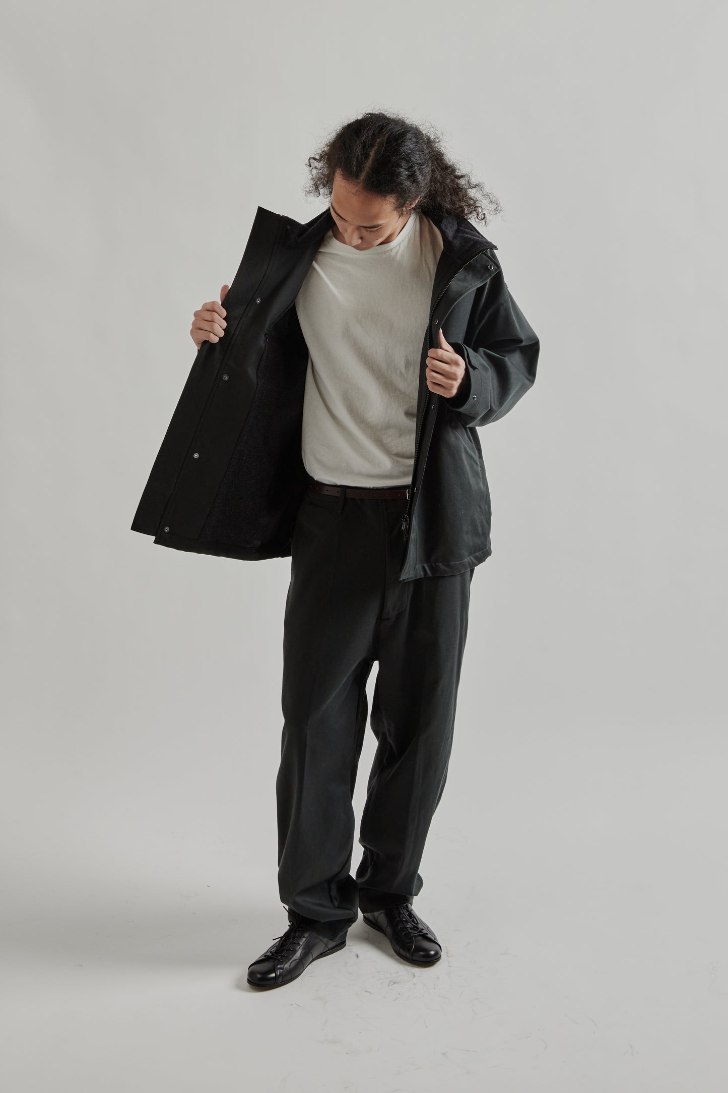 Kaptain Sunshine FW25 Cotton Drill Short Mil Coat Black28