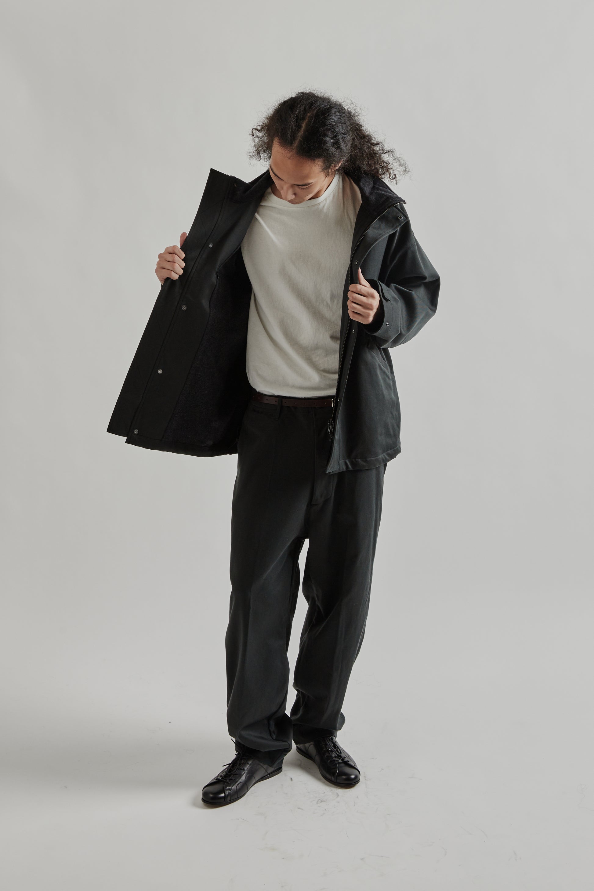 Kaptain Sunshine FW25 Cotton Drill Short Mil Coat Black28