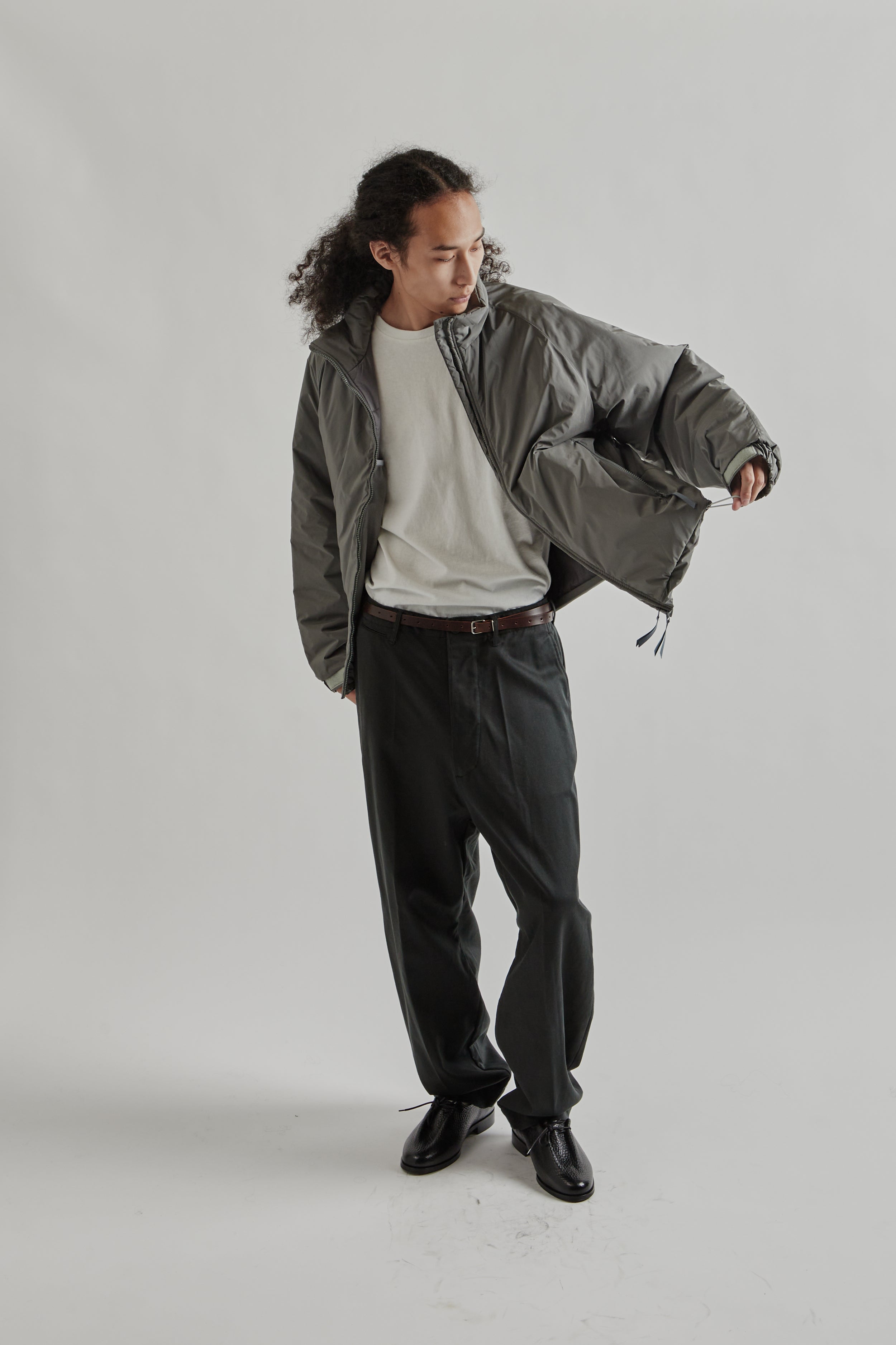 Kaptain Sunshine Poly Nylon Puffer Jacket - Grey | Wallace