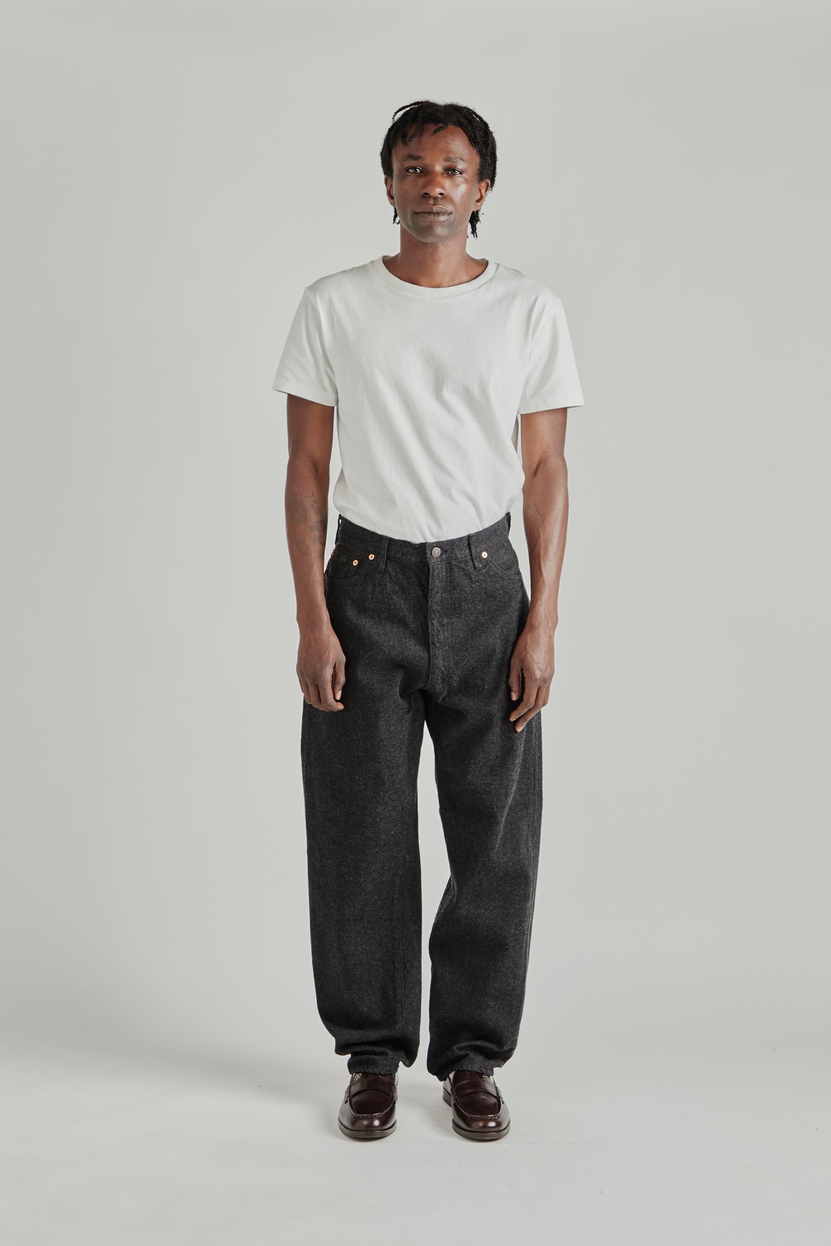Kaptain Sunshine FW26 5P Zipper Front Denim Pants Black 0775