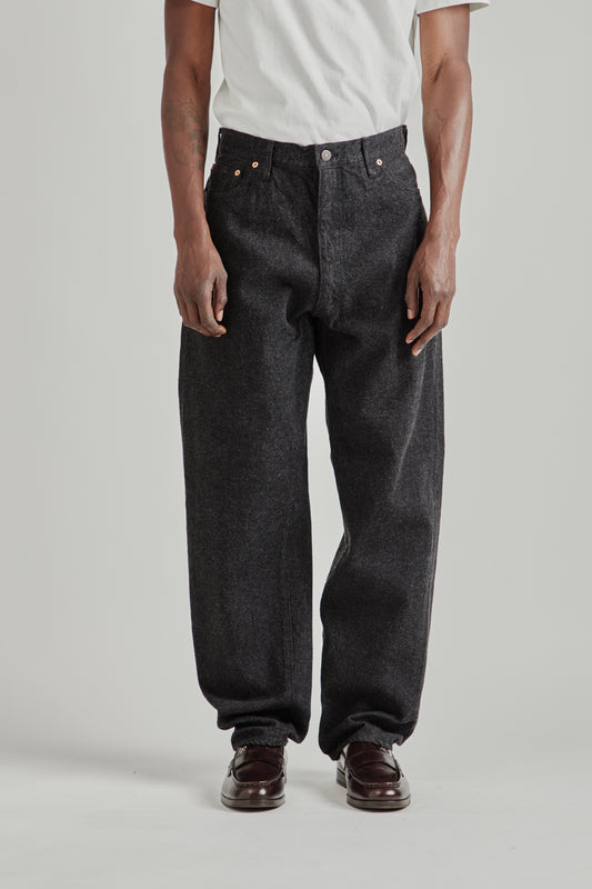 Kaptain Sunshine FW26 5P Zipper Front Denim Pants Black 0777