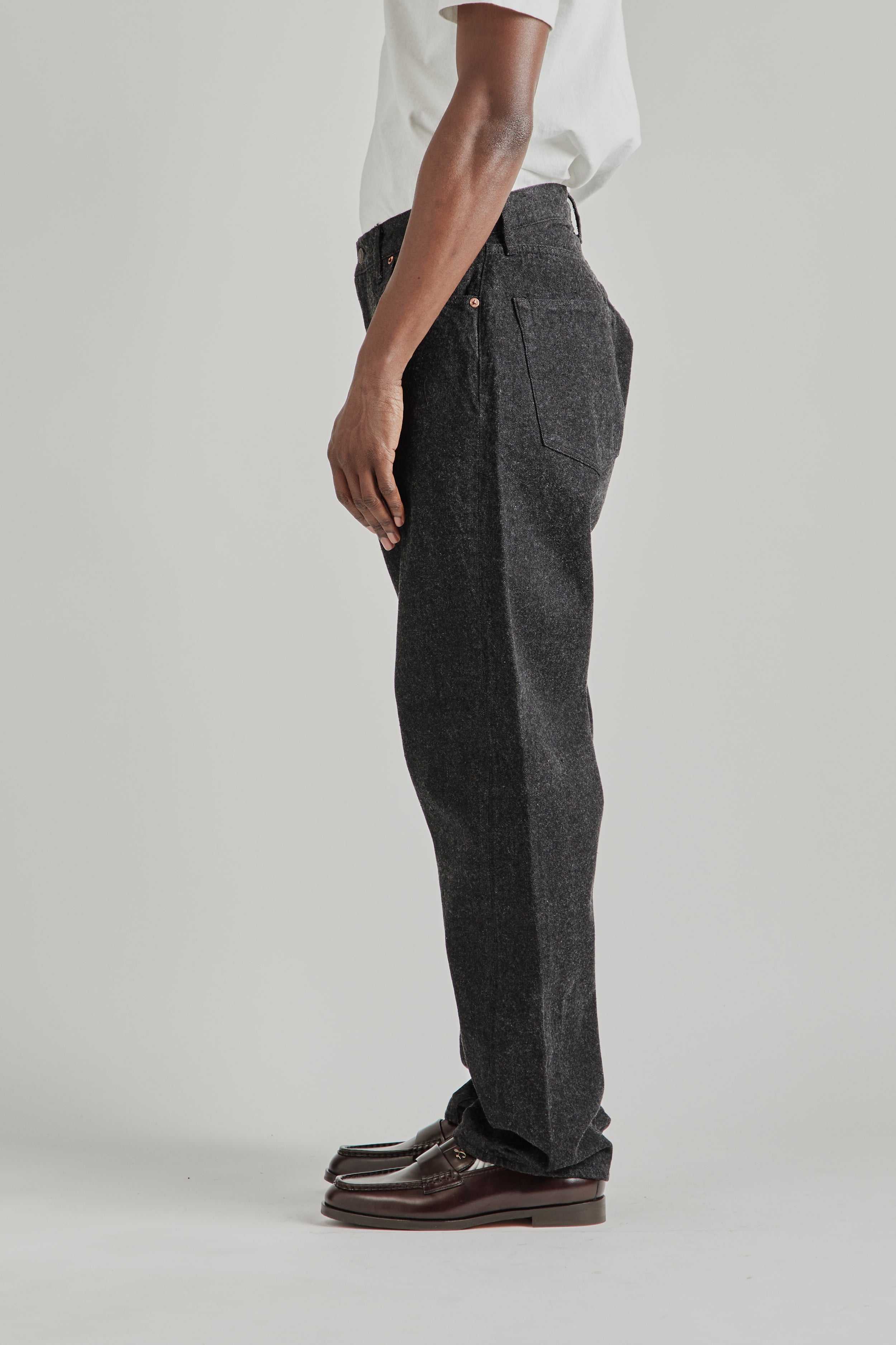Kaptain Sunshine 5P Zipper Denim Pants Black | Wallace Mercantile