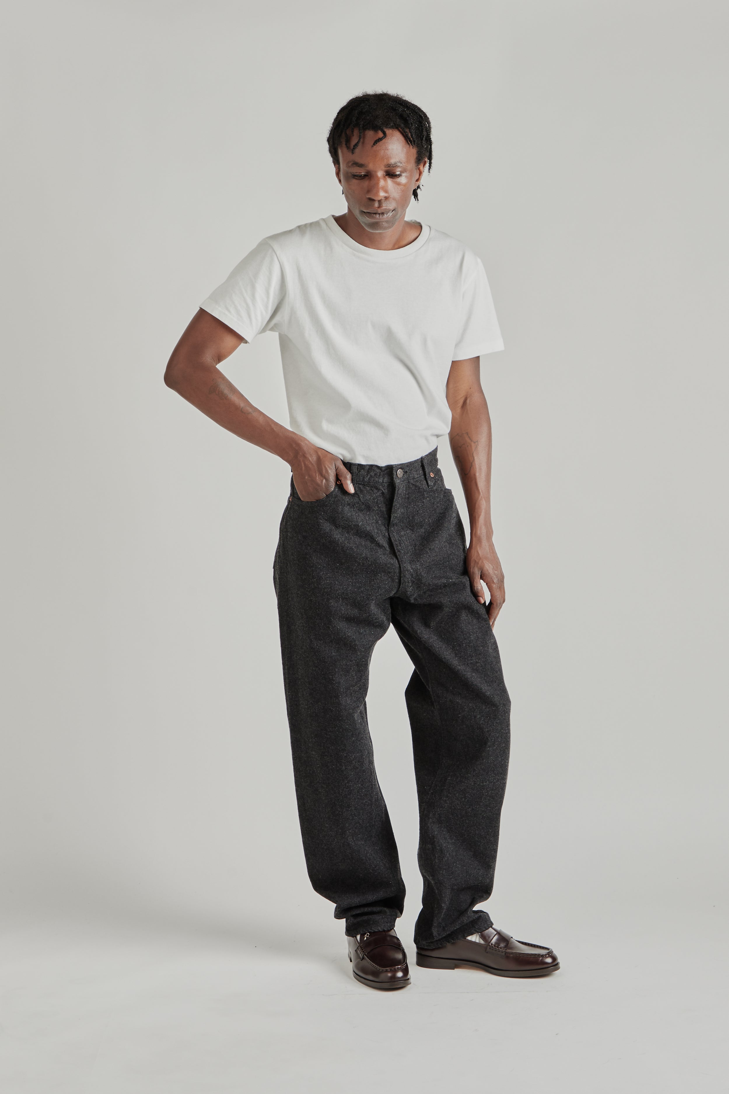 Kaptain Sunshine 5P Zipper Denim Pants Black | Wallace Mercantile