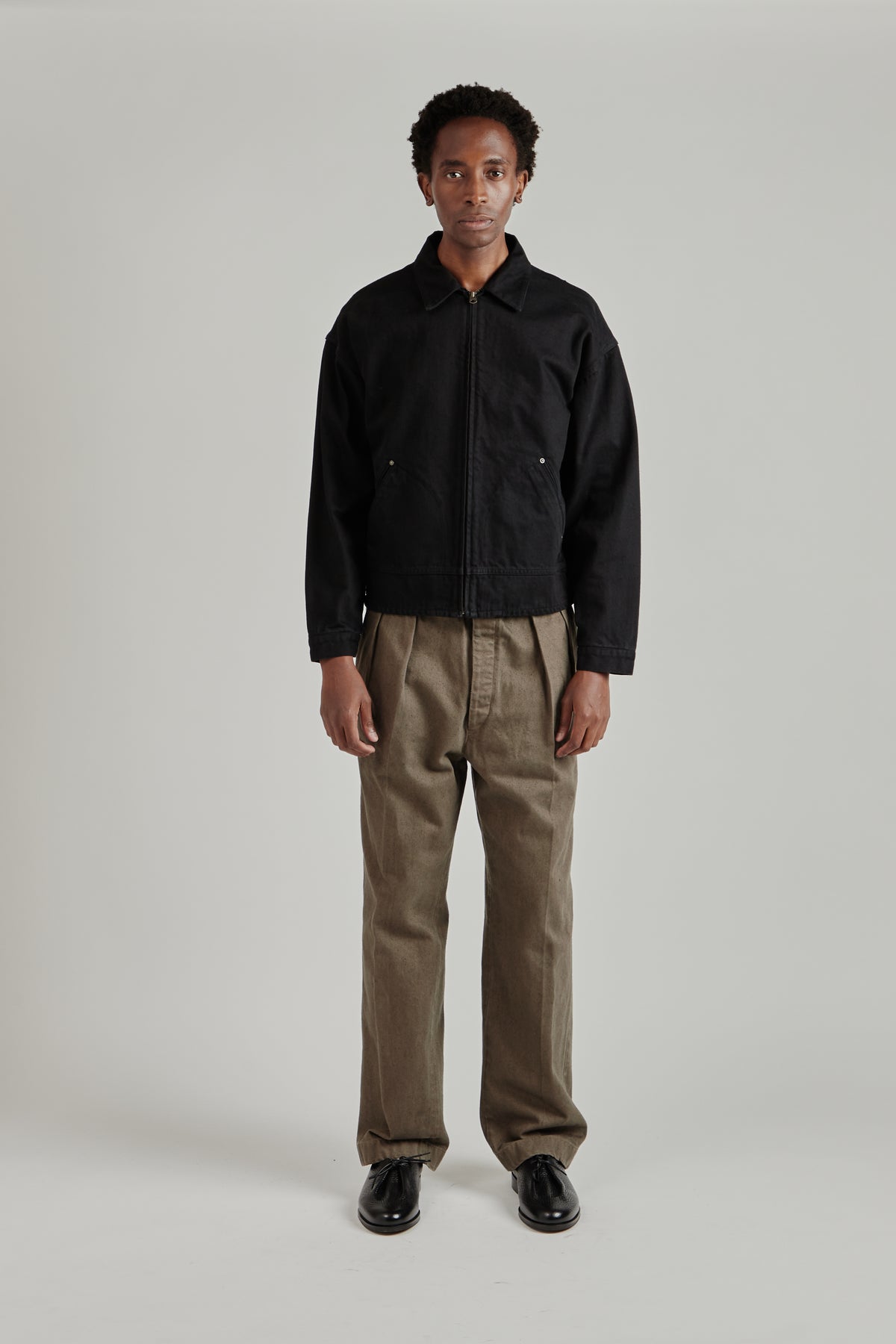 Dyed Denim Work Jacket - Black